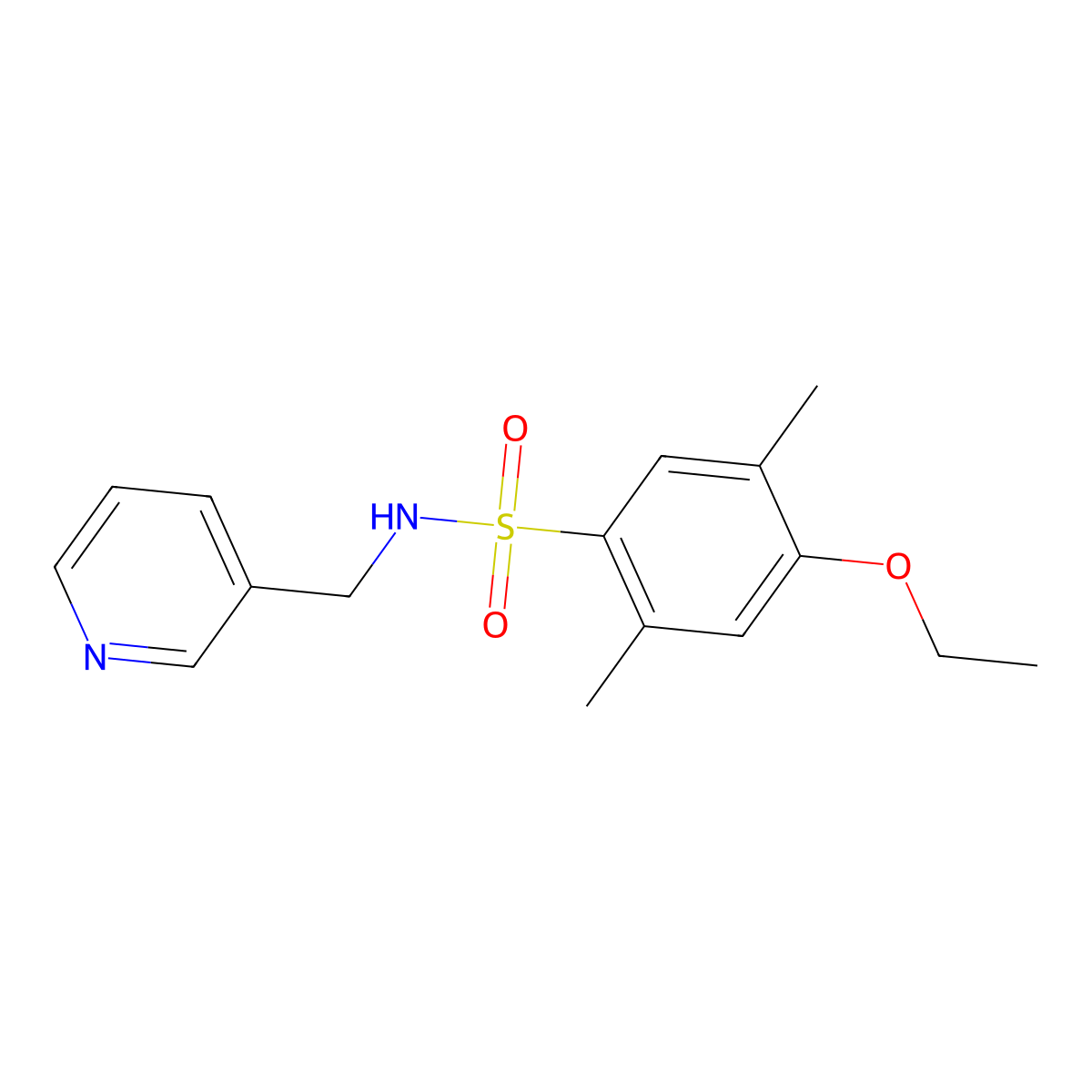 4-ethoxy-2,5-dimethyl-N-(pyridin-3-ylmethyl)benzenesulfonamide molecular structure, CAS 700861-66-1