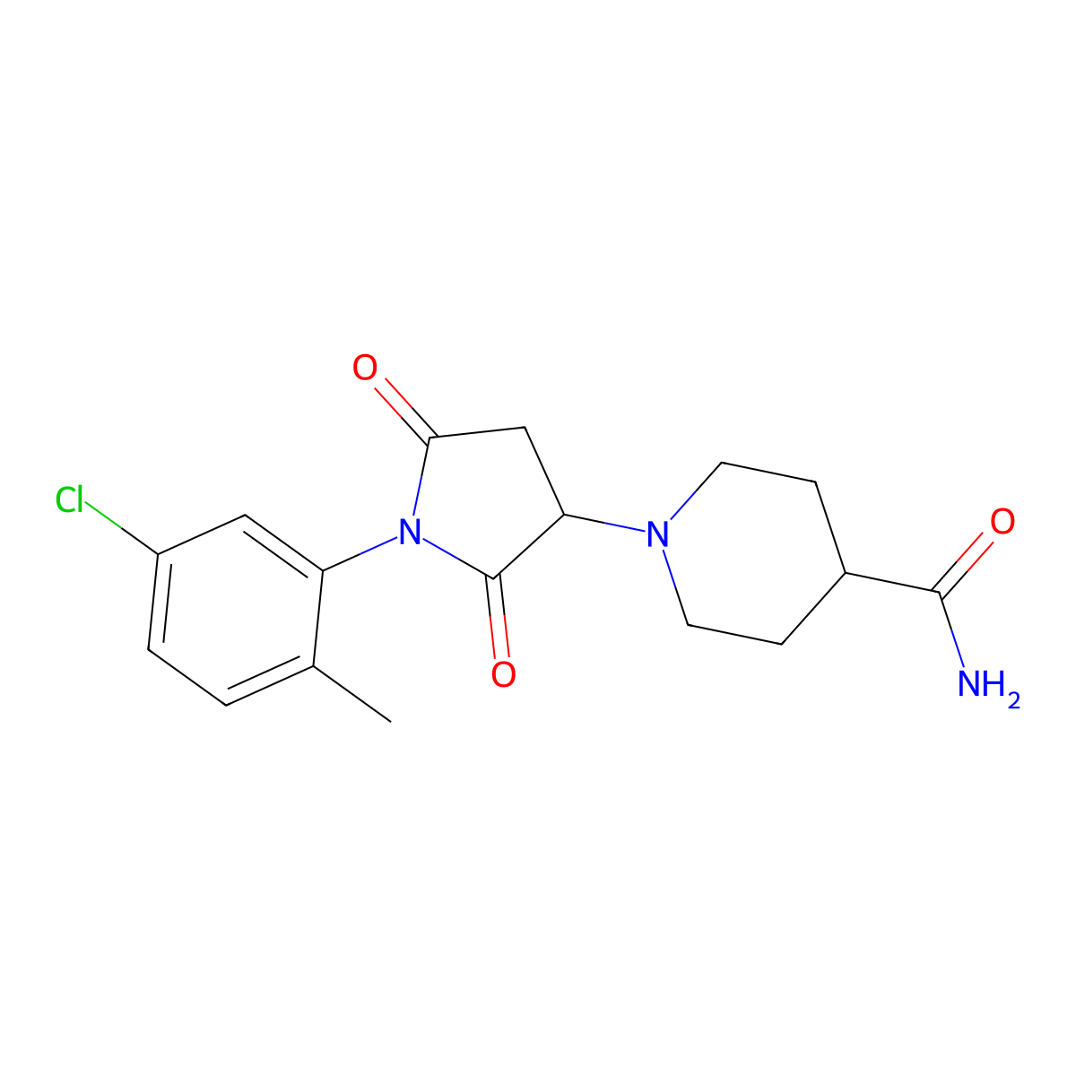 1-[1-(5-Chloro-2-methylphenyl)-2,5-dioxopyrrolidin-3-yl]piperidine-4-carboxamide molecular structure, CAS 700861-68-3