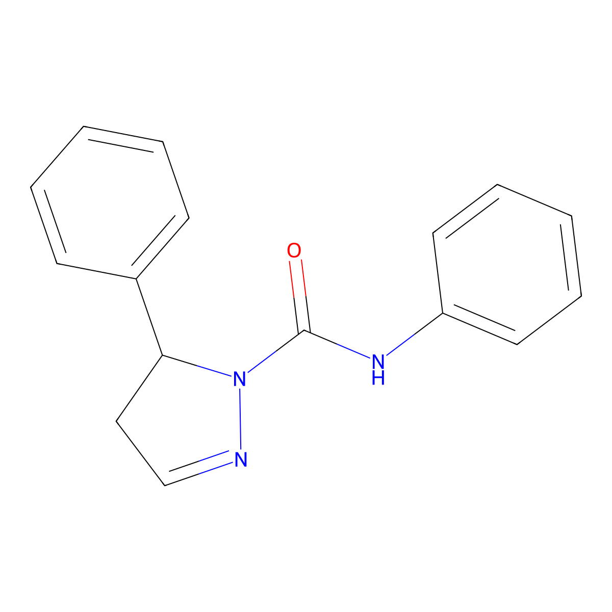 N,5-diphenyl-4,5-dihydro-1H-pyrazole-1-carboxamide molecular structure, CAS 700861-69-4