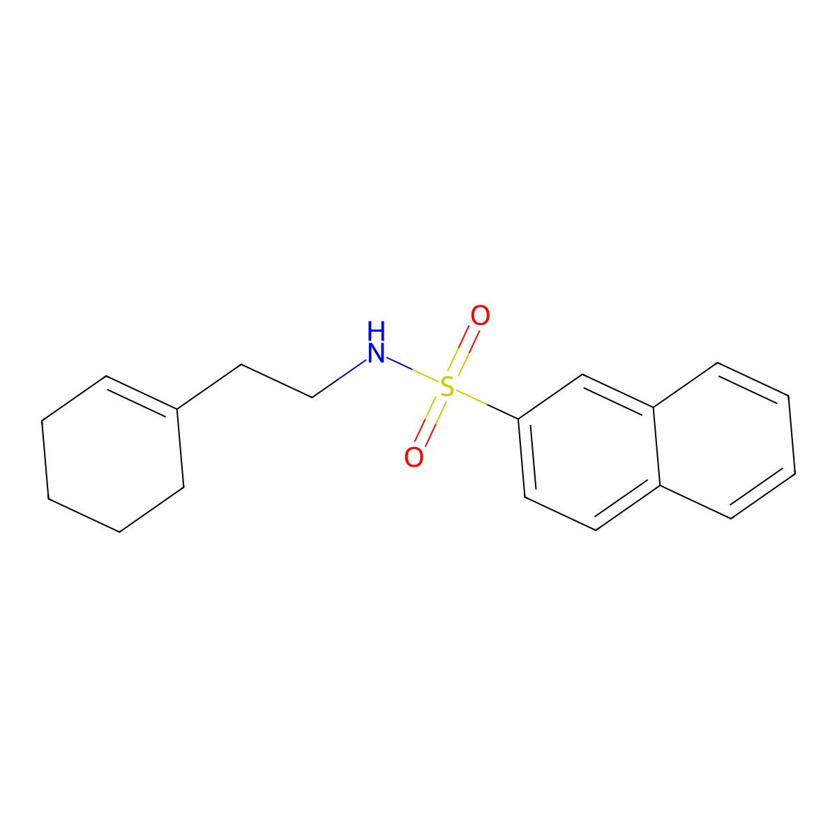 N-[2-(cyclohexen-1-yl)ethyl]naphthalene-2-sulfonamide molecular structure, CAS 700861-71-8
