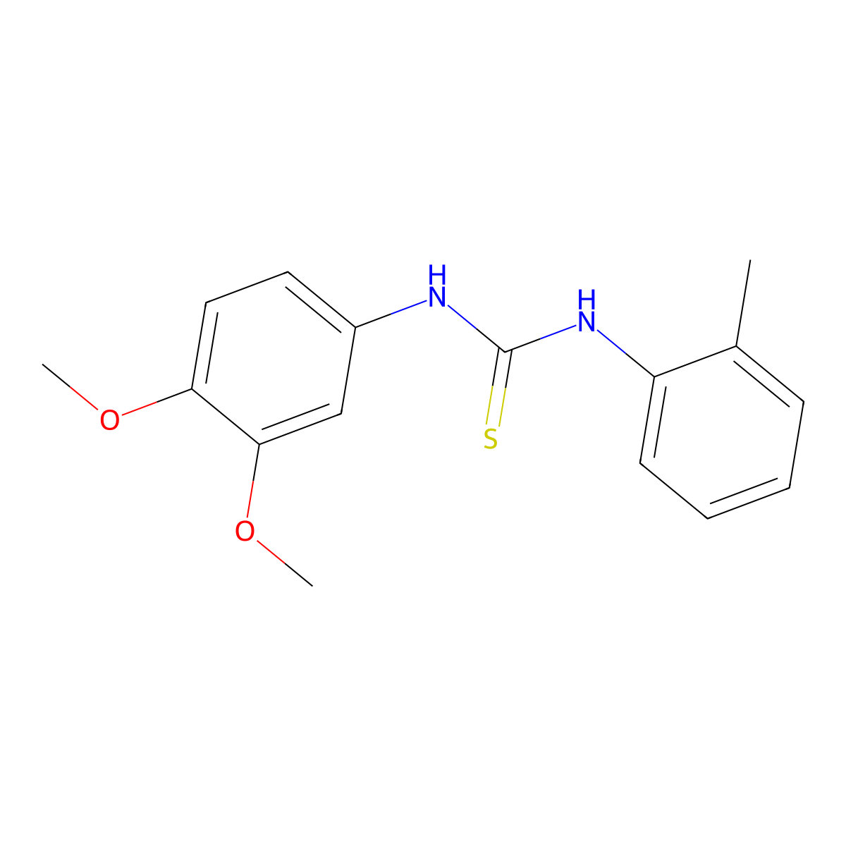 1-(3,4-Dimethoxyphenyl)-3-(2-methylphenyl)thiourea molecular structure, CAS 700862-13-1