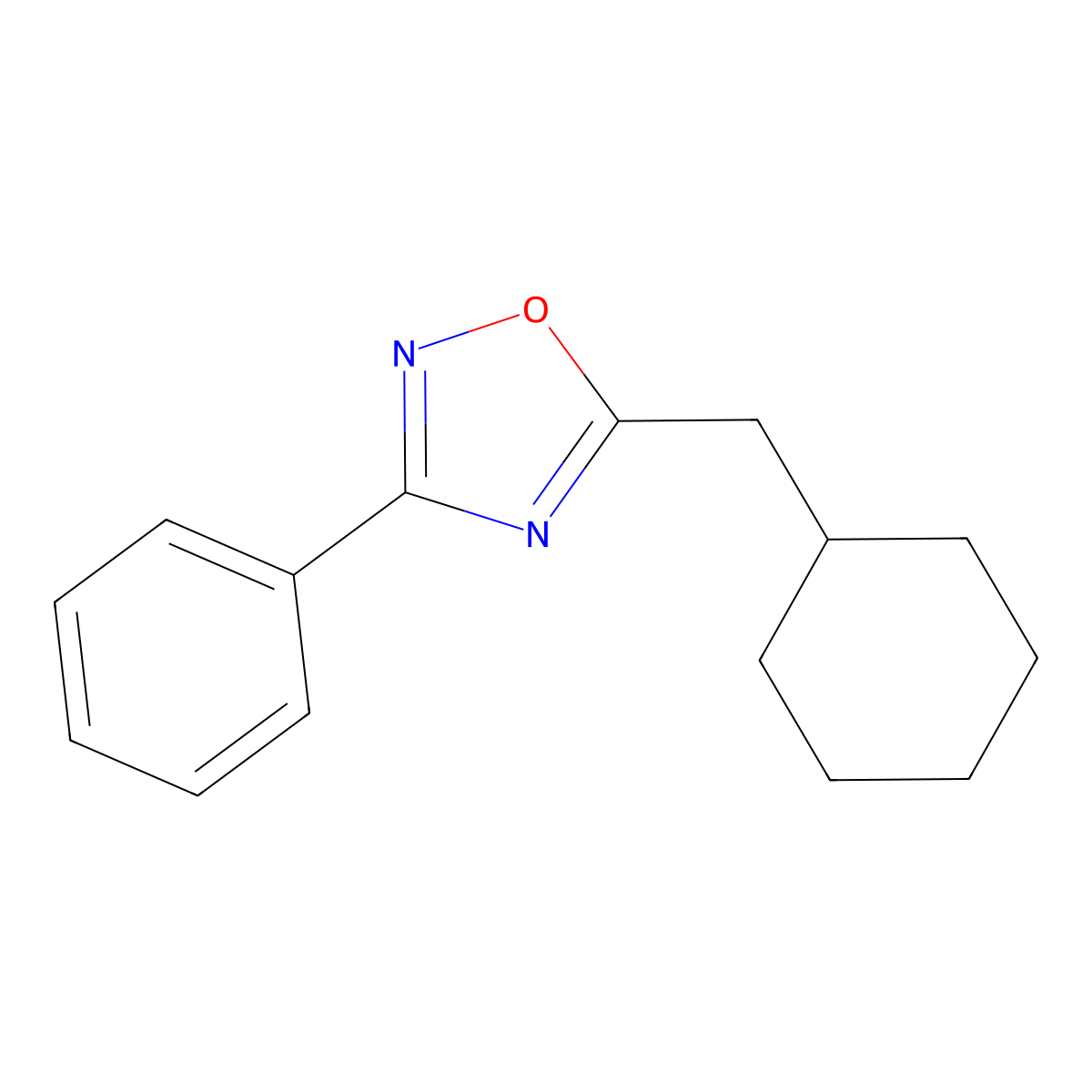 5-(Cyclohexylmethyl)-3-phenyl-1,2,4-oxadiazole molecular structure, CAS 700862-14-2