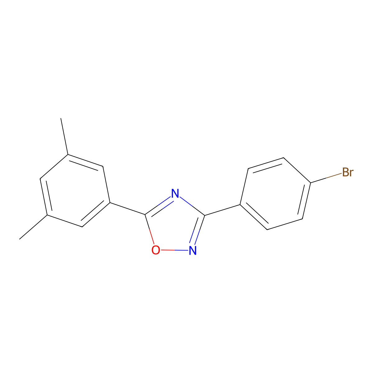 3-(4-Bromophenyl)-5-(3,5-dimethylphenyl)-1,2,4-oxadiazole molecular structure, CAS 700862-16-4