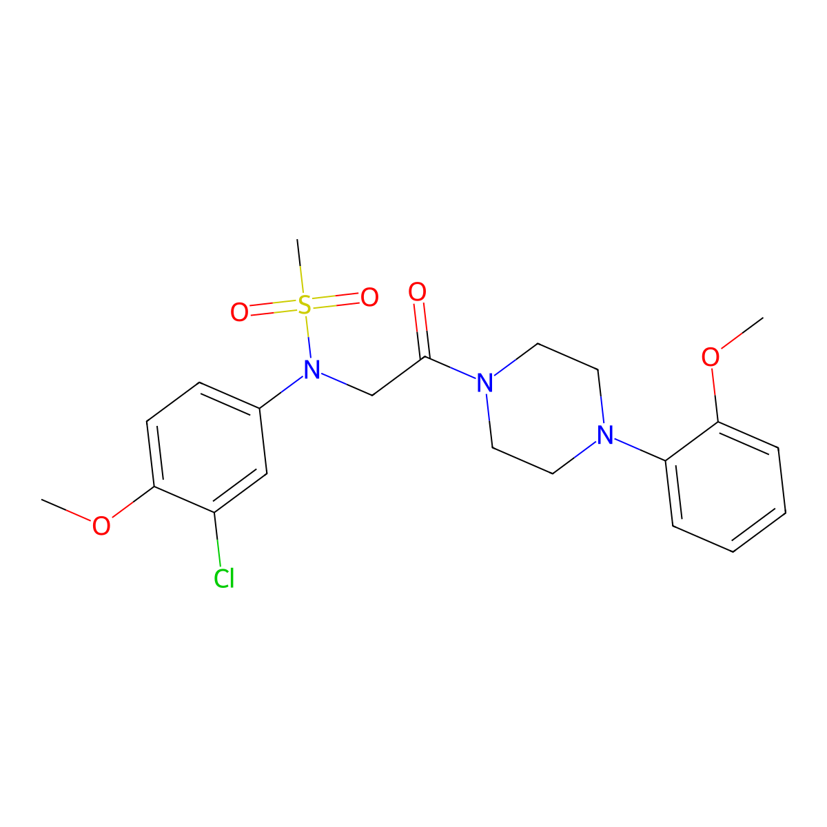 N-(3-chloro-4-methoxyphenyl)-N-[2-[4-(2-methoxyphenyl)piperazin-1-yl]-2-oxoethyl]methanesulfonamide molecular structure, CAS 700862-18-6