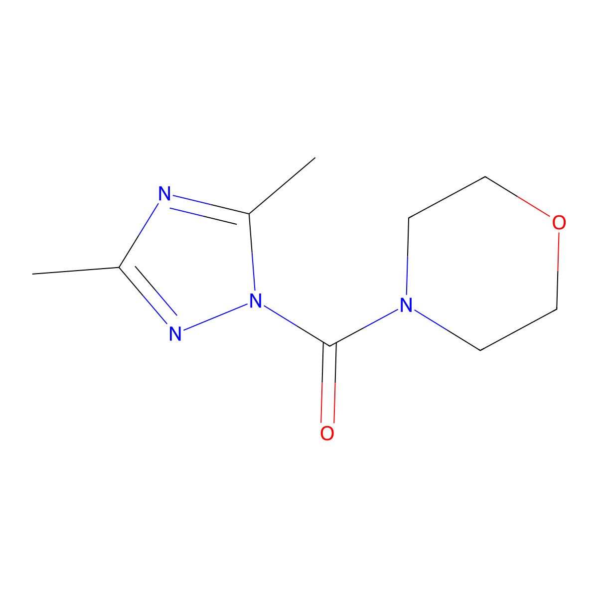 4-(3,5-dimethyl-1H-1,2,4-triazole-1-carbonyl)morpholine molecular structure, CAS 700862-34-6