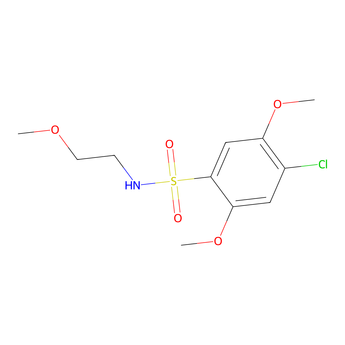 4-chloro-2,5-dimethoxy-N-(2-methoxyethyl)benzenesulfonamide molecular structure, CAS 700862-48-2