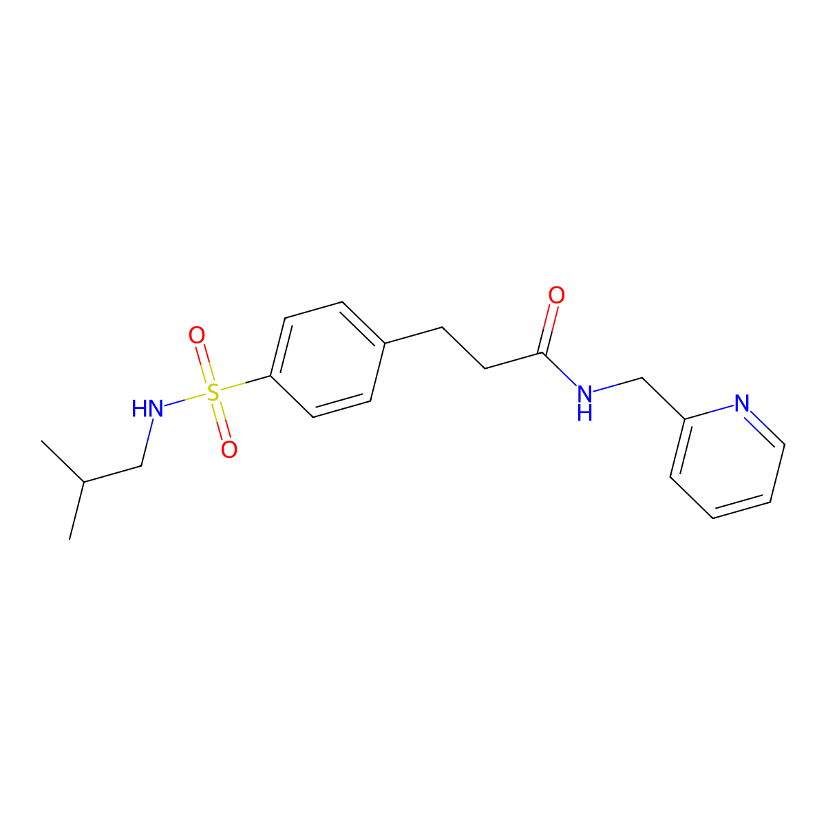 3-[4-(2-methylpropylsulfamoyl)phenyl]-N-(pyridin-2-ylmethyl)propanamide molecular structure, CAS 700862-50-6