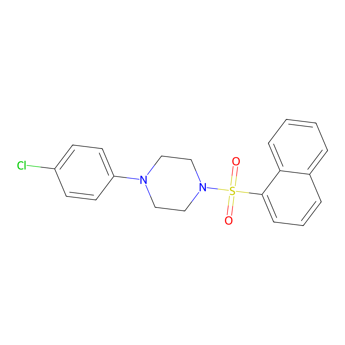 1-(4-Chlorophenyl)-4-(1-naphthylsulfonyl)piperazine molecular structure, CAS 700862-55-1
