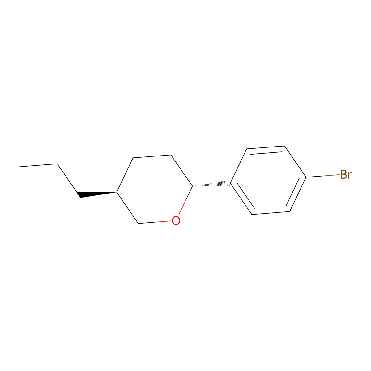 trans-2-(4-Bromophenyl)-5-propyltetrahydro-2H-pyran molecular structure, CAS 700863-30-5