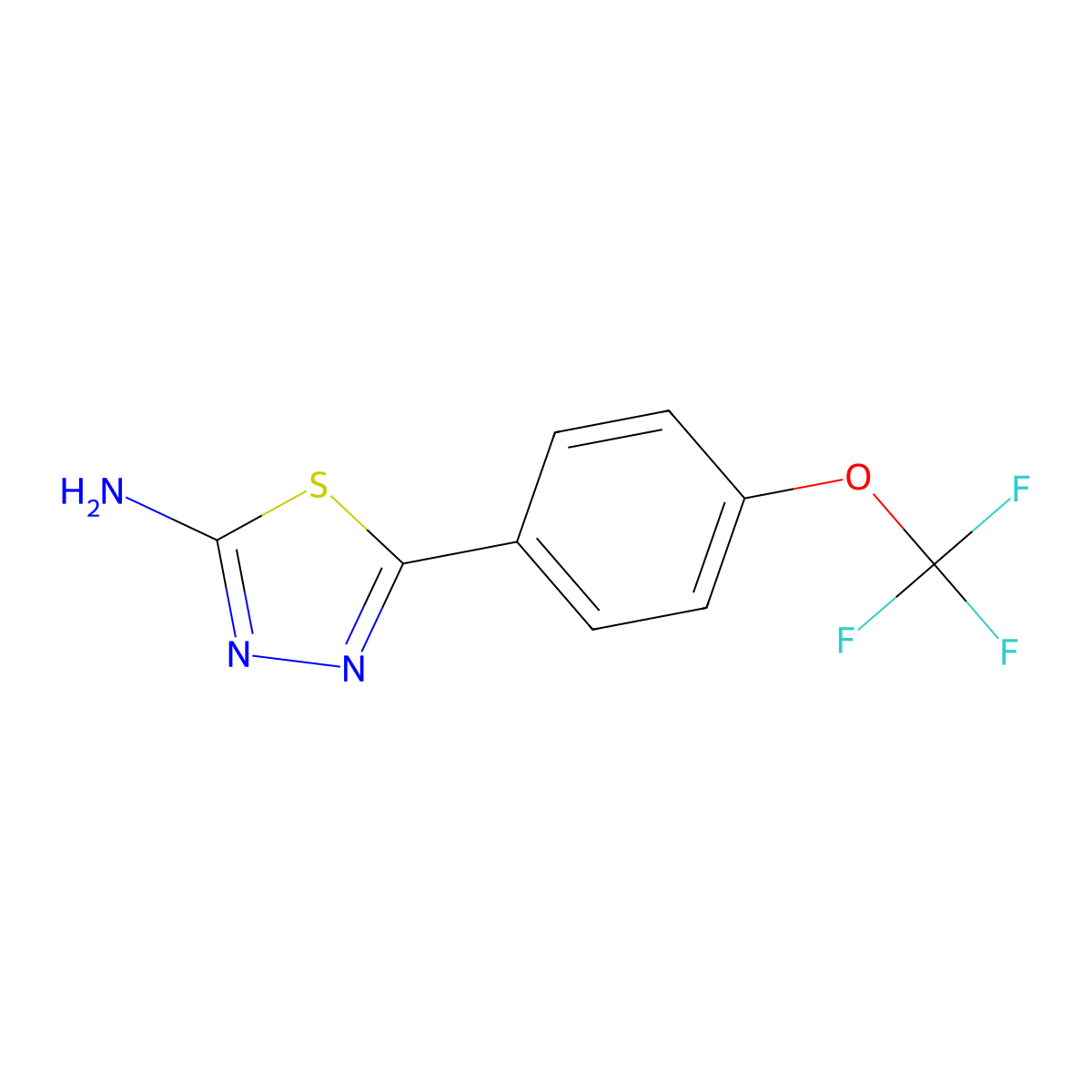 5-[4-(Trifluoromethoxy)phenyl]-1,3,4-thiadiazol-2-amine molecular structure, CAS 70091-10-0
