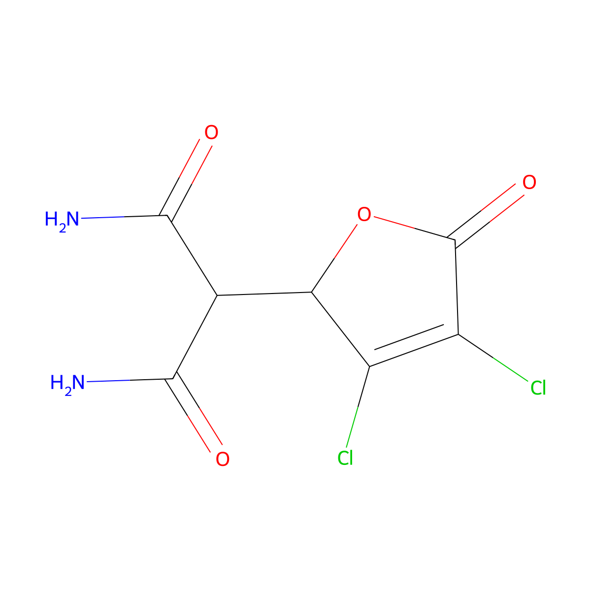 2-(3,4-Dichloro-2,5-dihydro-5-oxo-2-furanyl)propanediamide molecular structure, CAS 70097-68-6