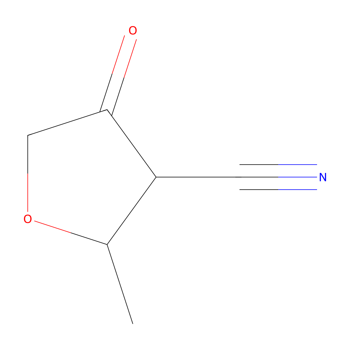 2-Methyl-4-oxotetrahydrofuran-3-carbonitrile molecular structure, CAS 70097-89-1