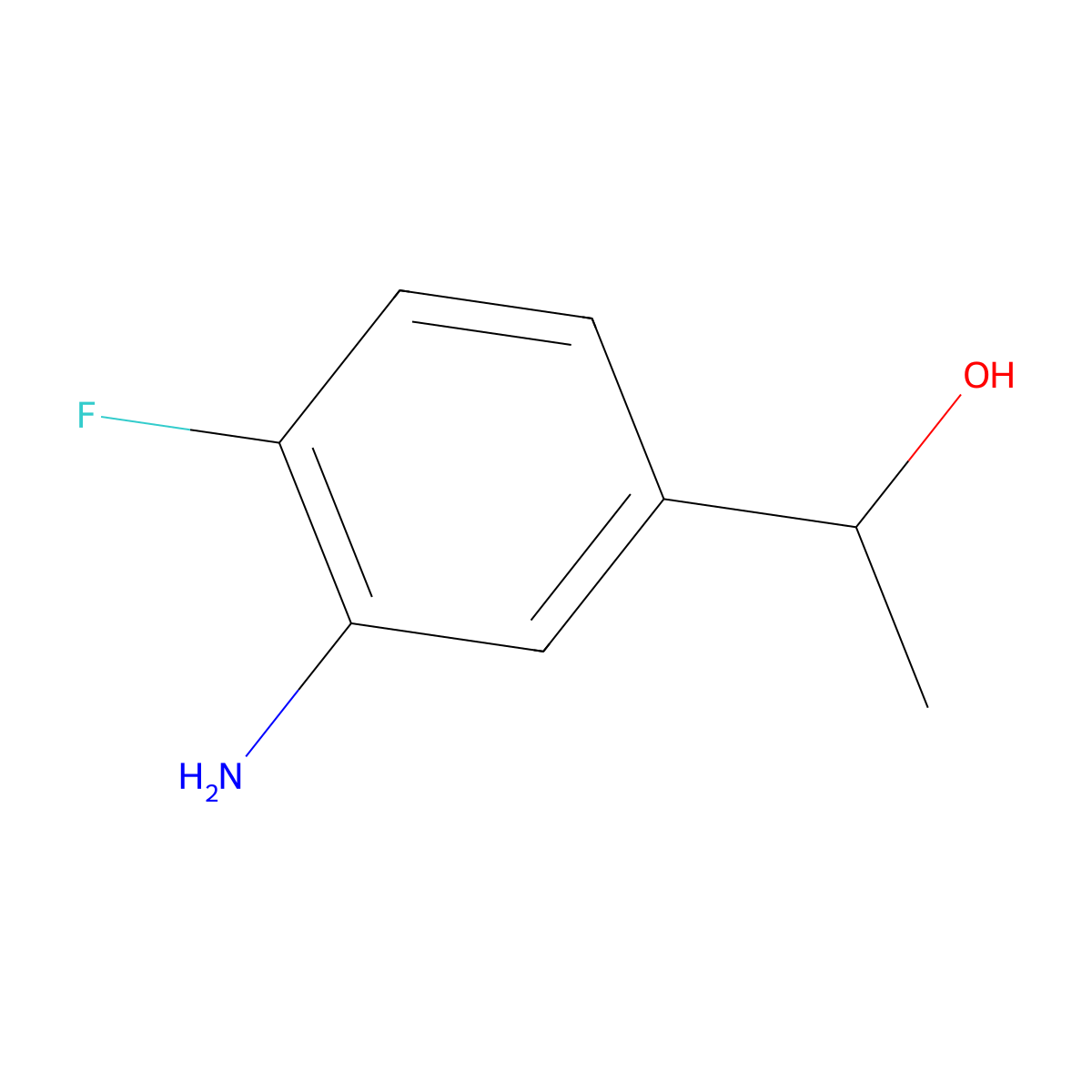 1-(3-Amino-4-fluorophenyl)ethanol molecular structure, CAS 701-42-8