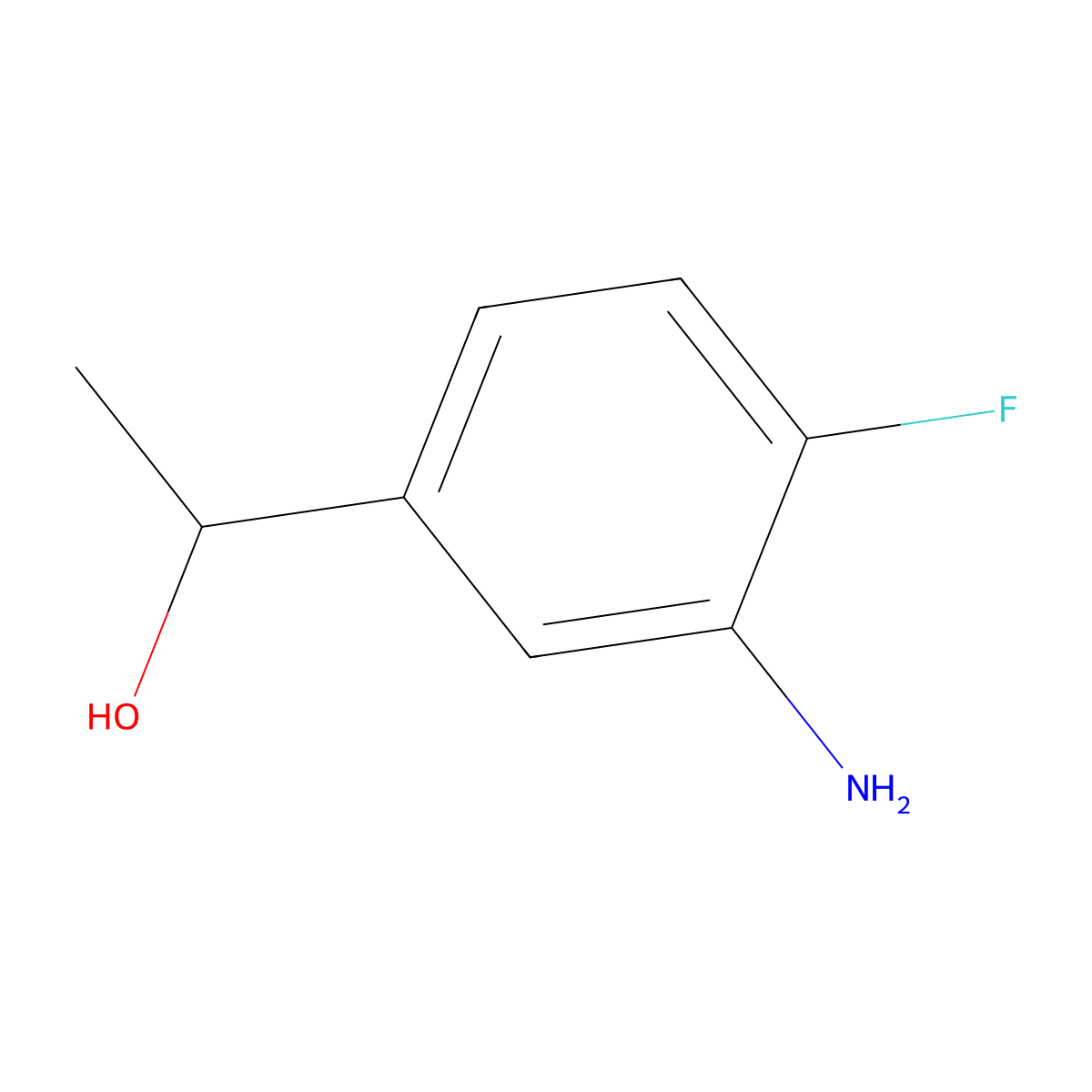 1-(3-Amino-4-fluorophenyl)ethanol molecular structure, CAS 701-42-8