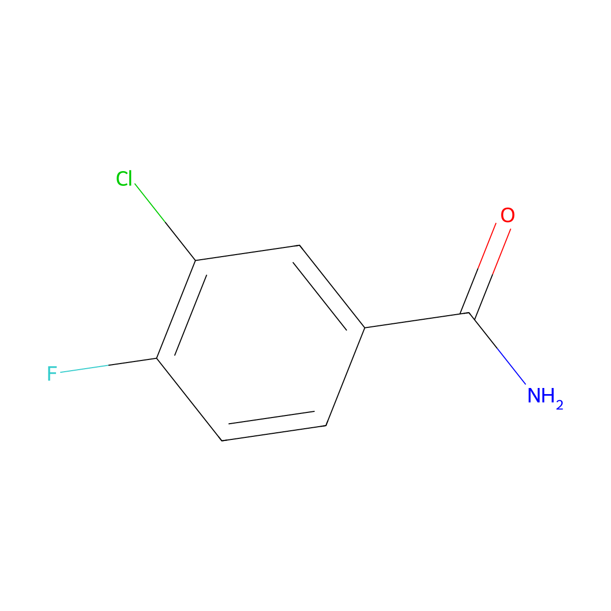 3-Chloro-4-fluorobenzamide molecular structure, CAS 701-43-9
