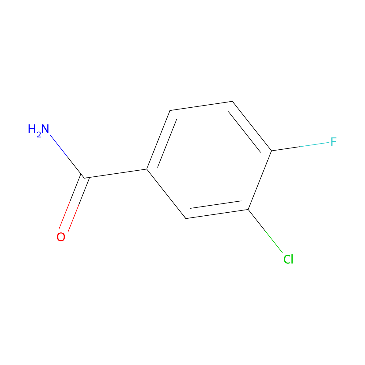3-Chloro-4-fluorobenzamide molecular structure, CAS 701-43-9