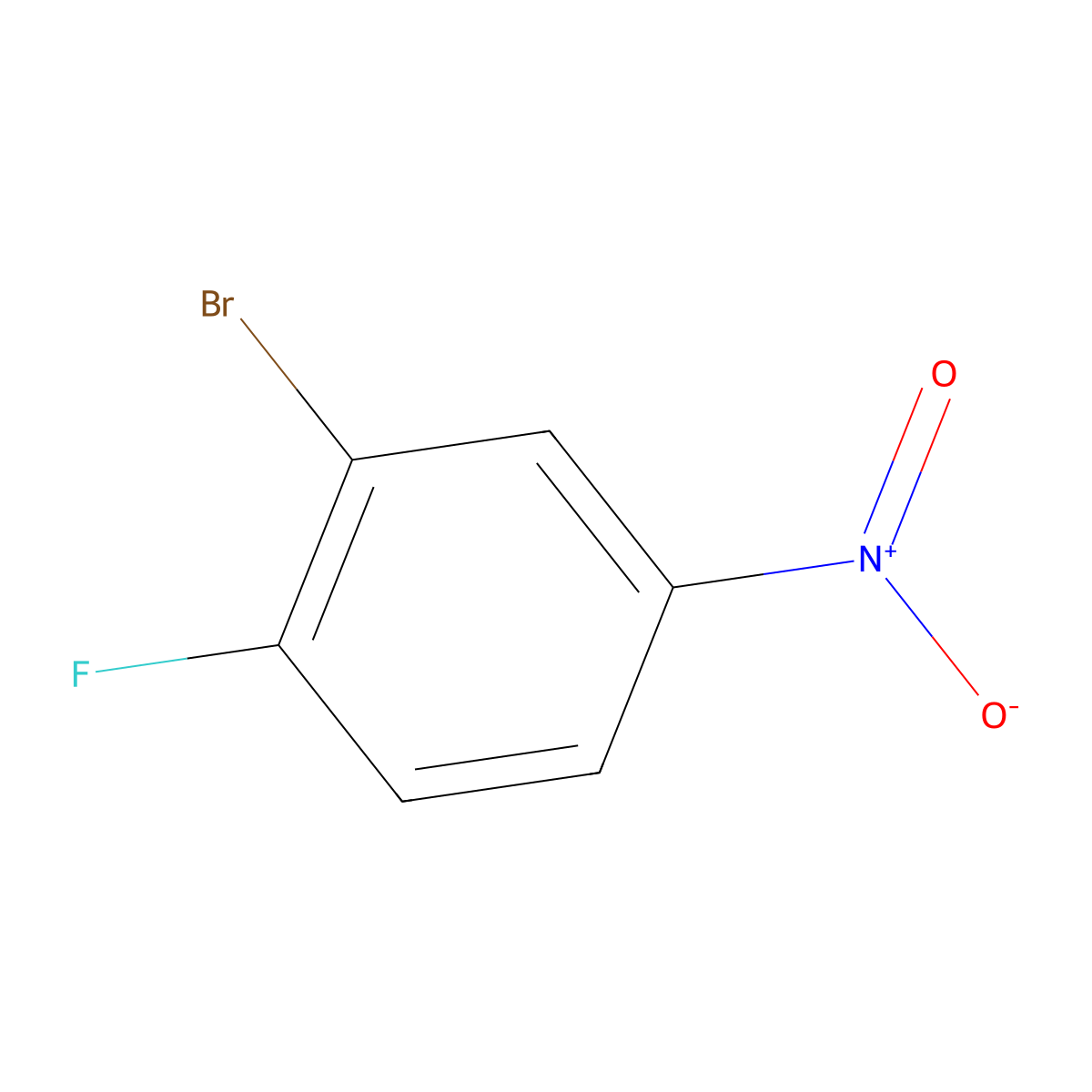 2-Bromo-1-fluoro-4-nitrobenzene molecular structure, CAS 701-45-1
