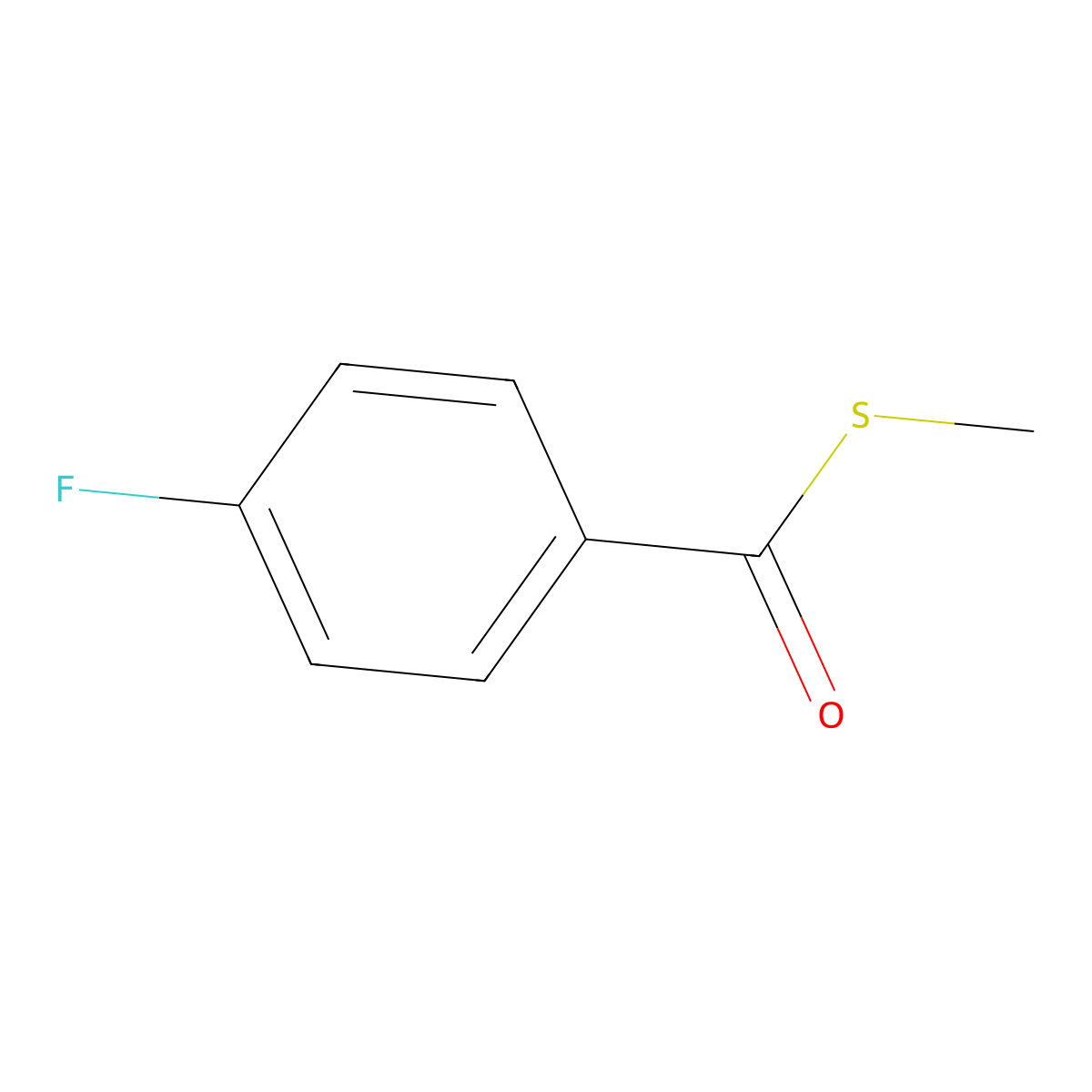 Benzenecarbothioic acid, 4-fluoro-, S-methyl ester molecular structure, CAS 701-50-8