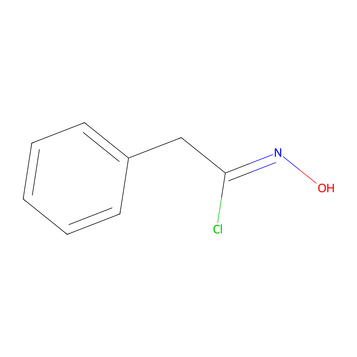 N-hydroxy-2-phenylethanecarbonimidoyl chloride molecular structure, CAS 701-72-4
