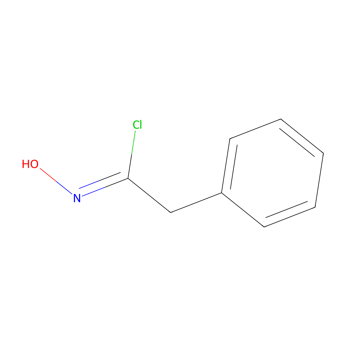 N-hydroxy-2-phenylethanecarbonimidoyl chloride molecular structure, CAS 701-72-4