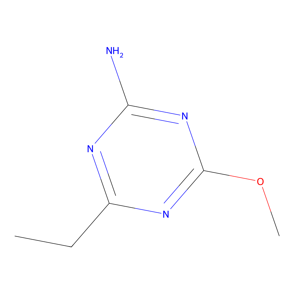 4-Ethyl-6-methoxy-1,3,5-triazin-2-amine molecular structure, CAS 701-78-0