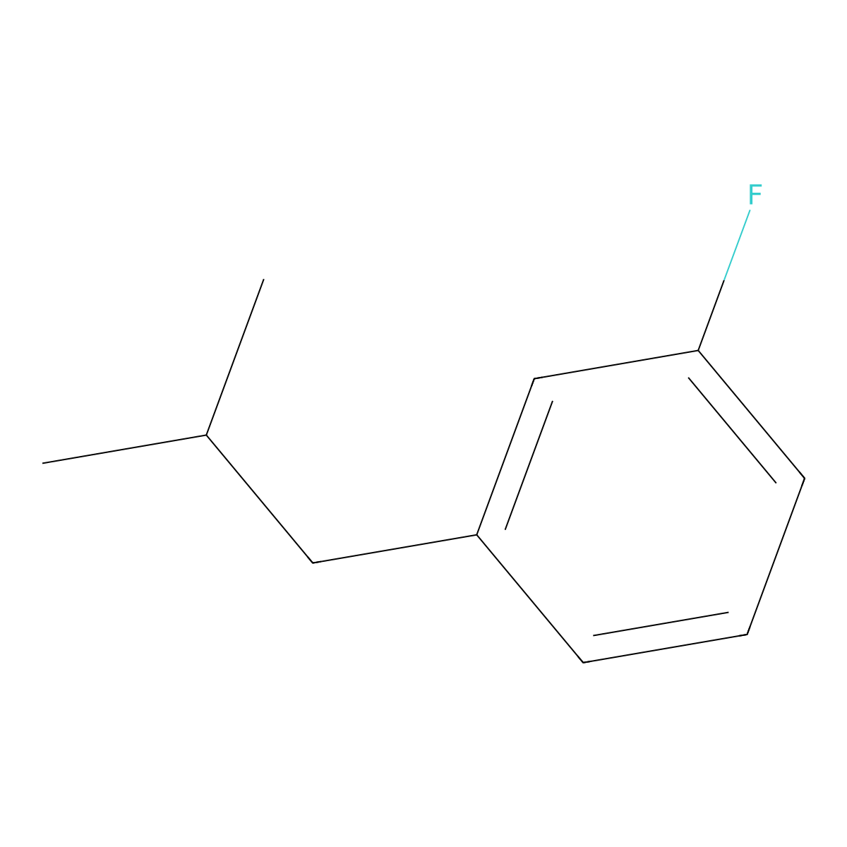 Benzene, 1-fluoro-3-(2-methylpropyl)- molecular structure, CAS 701-79-1