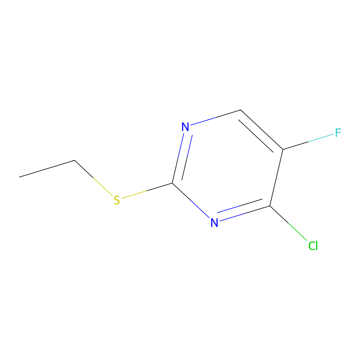 2-Ethylthio-4-chloro-5-fluoro-pyrimidine molecular structure, CAS 701-86-0