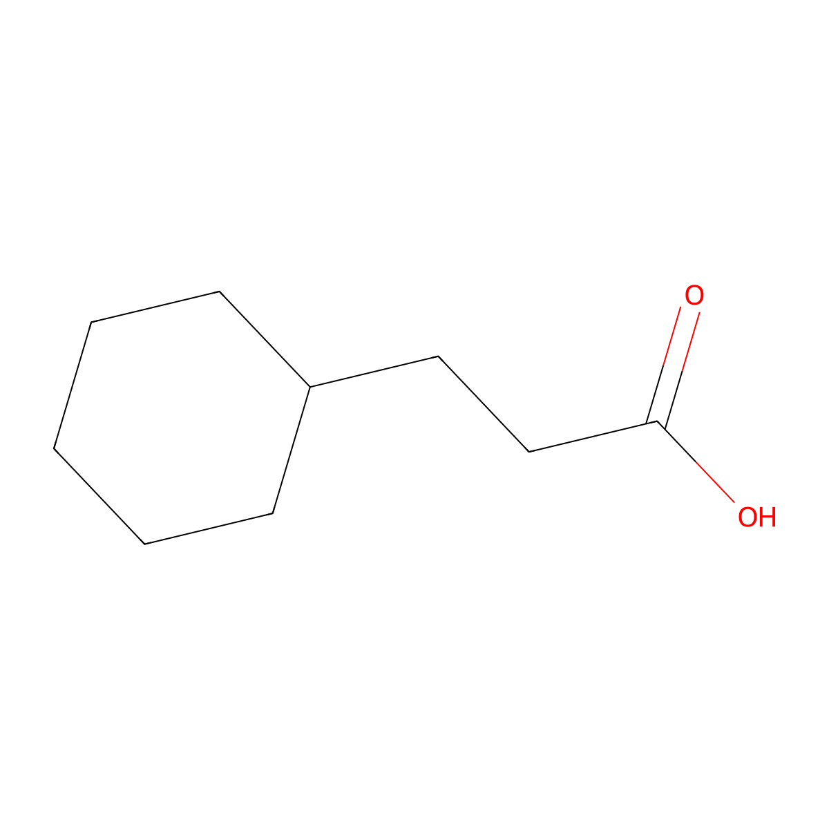 Cyclohexanepropanoic acid molecular structure, CAS 701-97-3