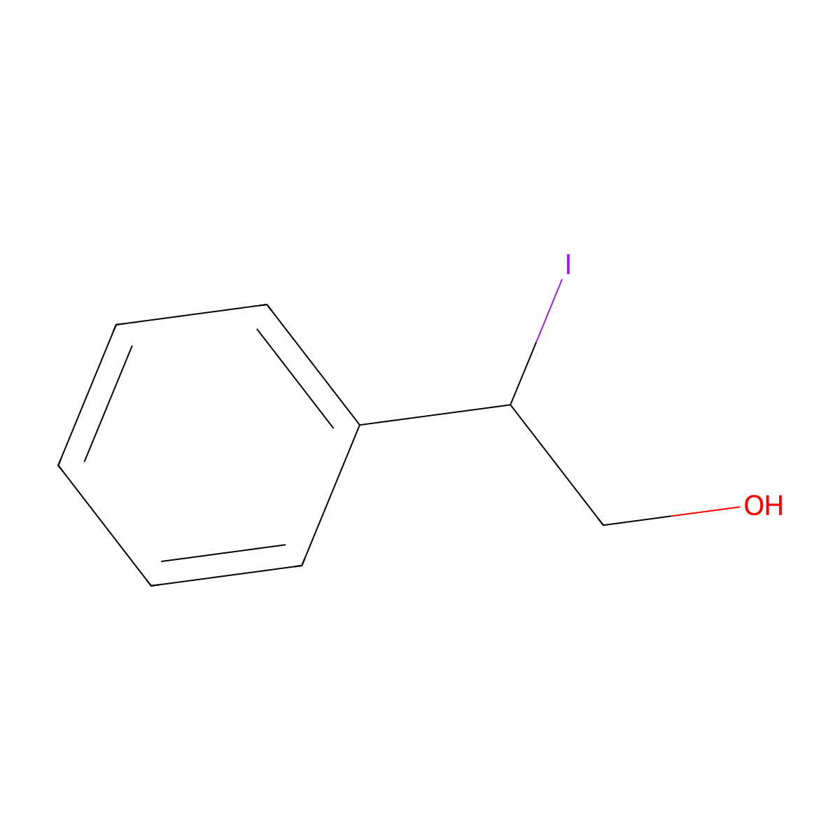 2-Iodo-2-phenylethanol molecular structure, CAS 7010-83-5
