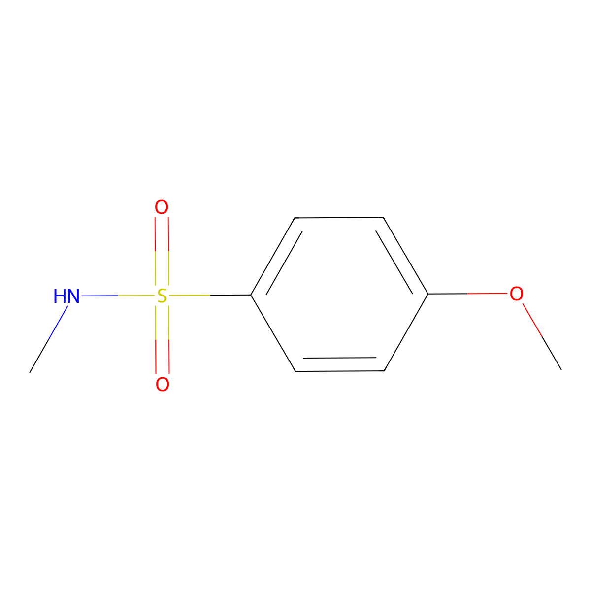 4-Methoxy-N-methylbenzenesulfonamide molecular structure, CAS 7010-86-8