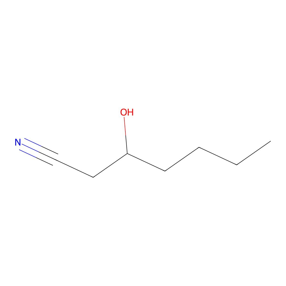 3-Hydroxyheptanenitrile molecular structure, CAS 70102-87-3