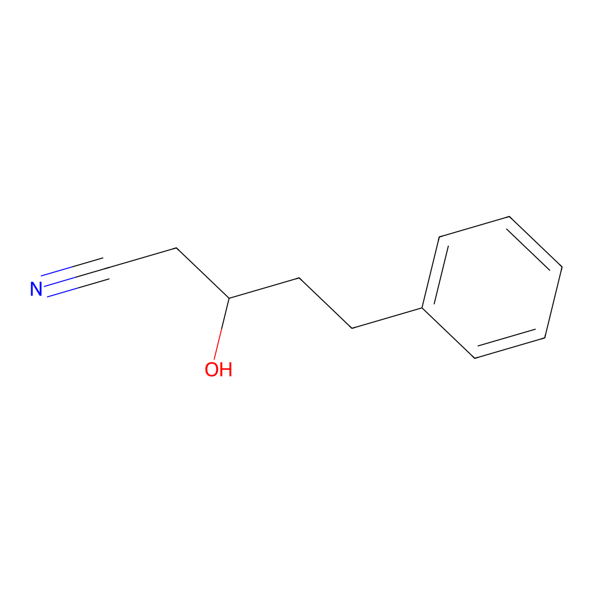 3-Hydroxy-5-phenylpentanenitrile molecular structure, CAS 70102-88-4