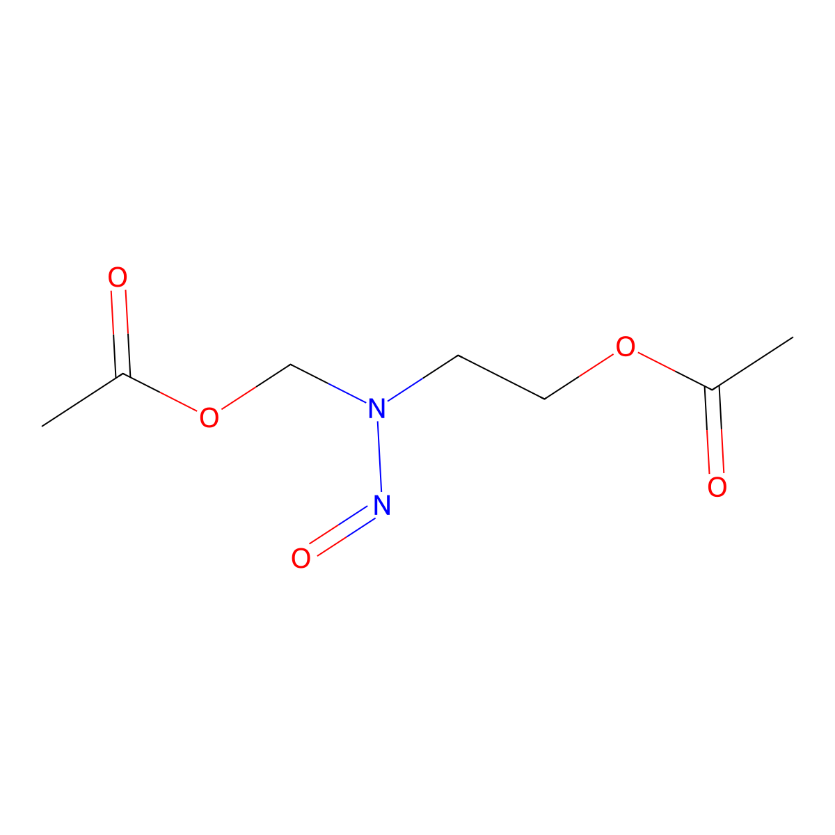 Acetic acid, 2-((acetoxymethyl)nitrosamino)ethyl ester molecular structure, CAS 70103-77-4