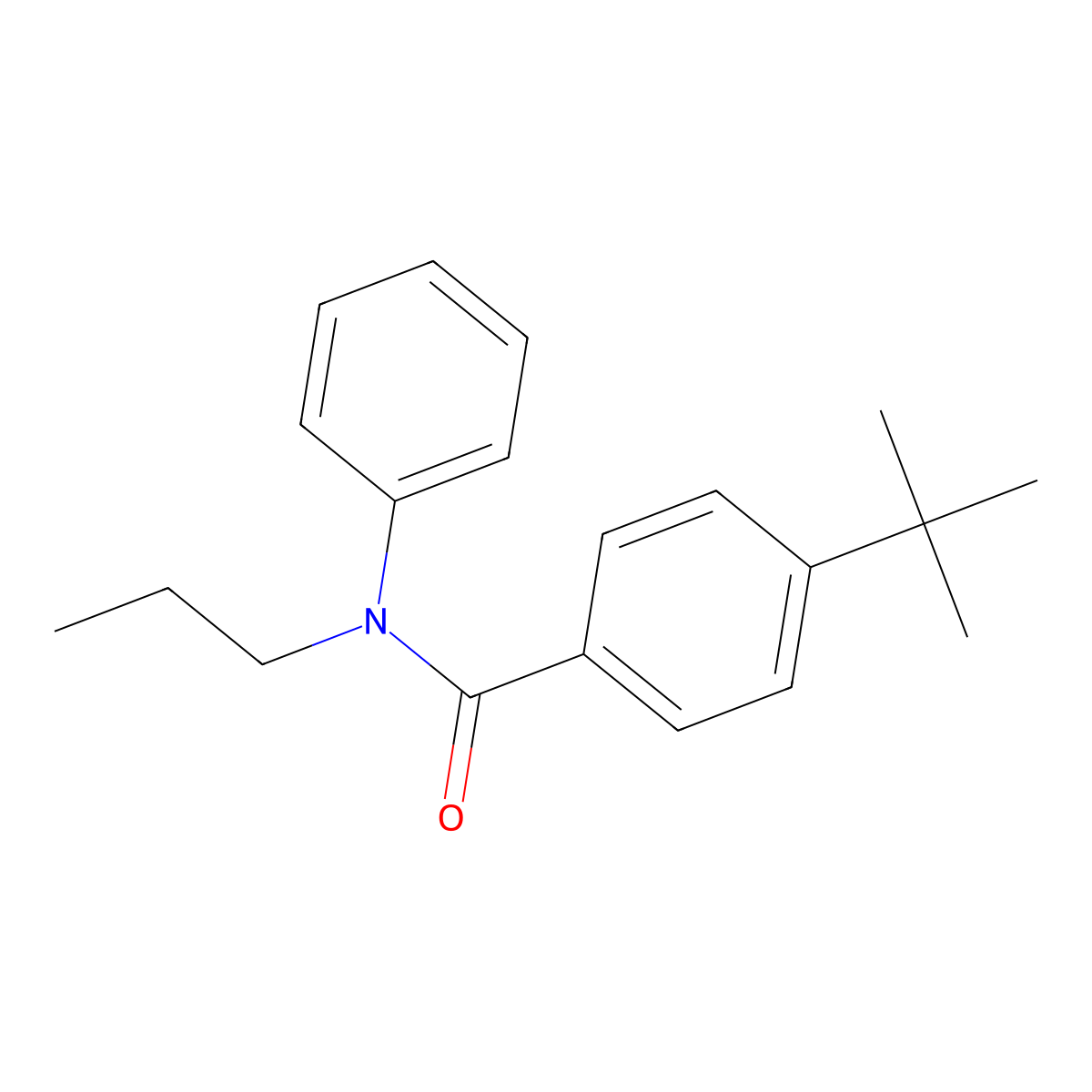 Benzamide, 4-(1,1-dimethylethyl)-N-phenyl-N-propyl- molecular structure, CAS 70106-74-0