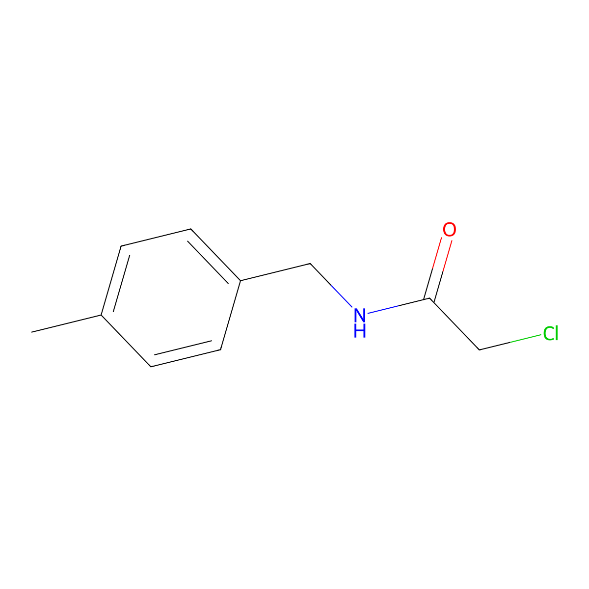 2-chloro-N-[(4-methylphenyl)methyl]acetamide molecular structure, CAS 70110-30-4