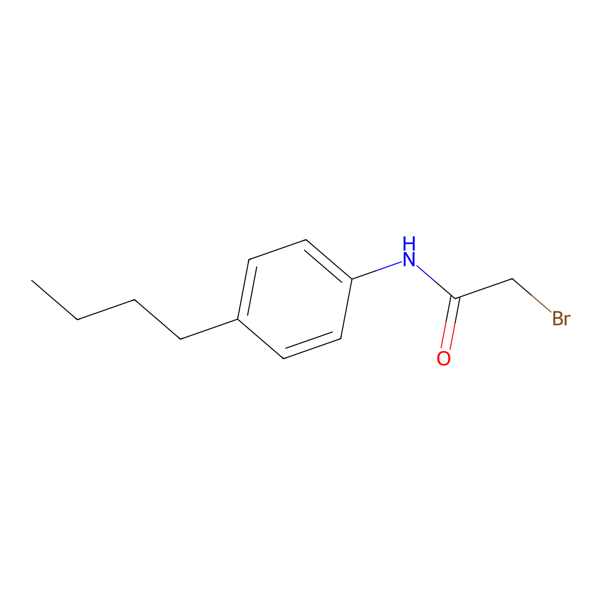 2-bromo-N-(4-butylphenyl)acetamide molecular structure, CAS 70110-34-8