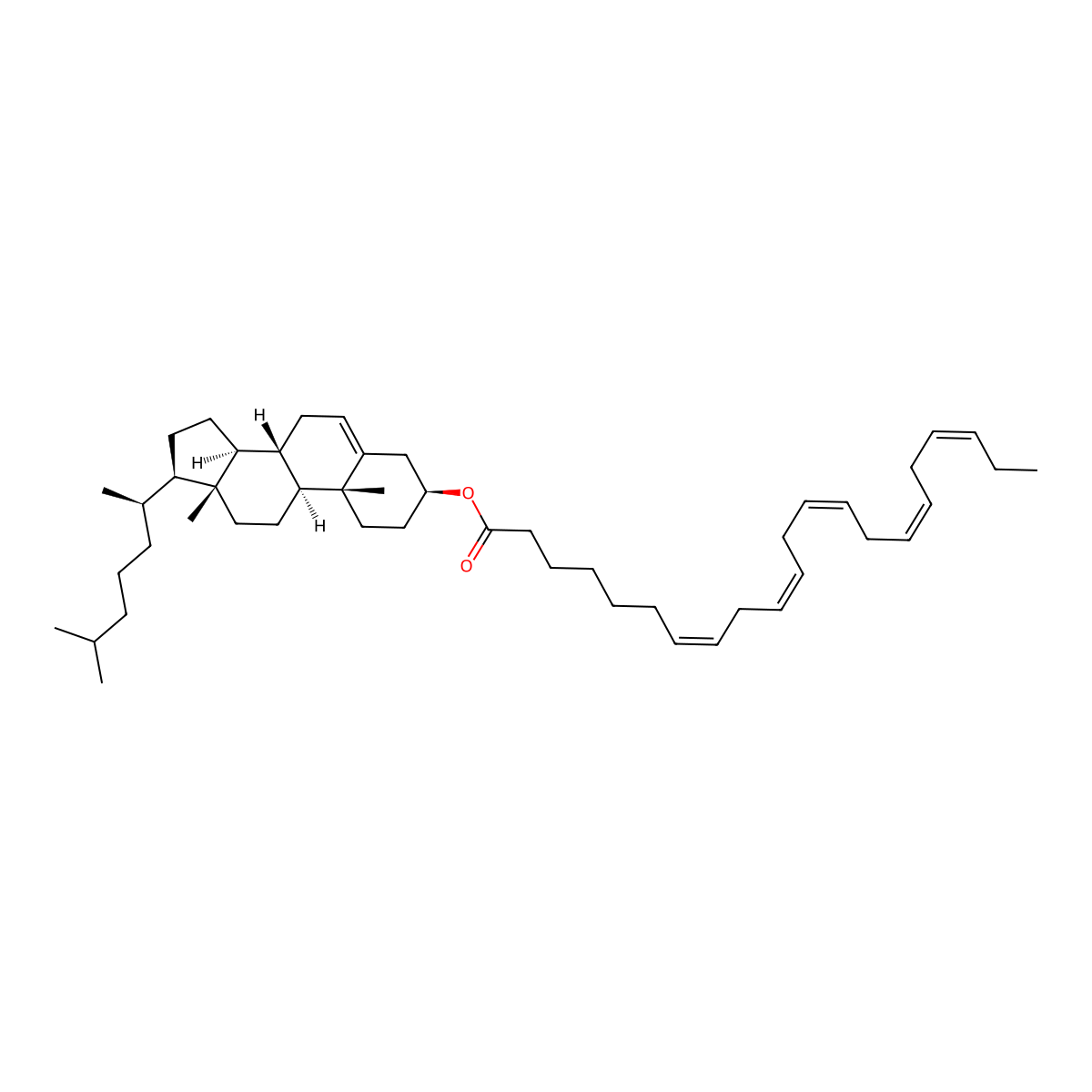 cholest-5-en-3beta-yl (7Z,10Z,13Z,16Z,19Z-docosapentaenoate) molecular structure, CAS 70110-49-5