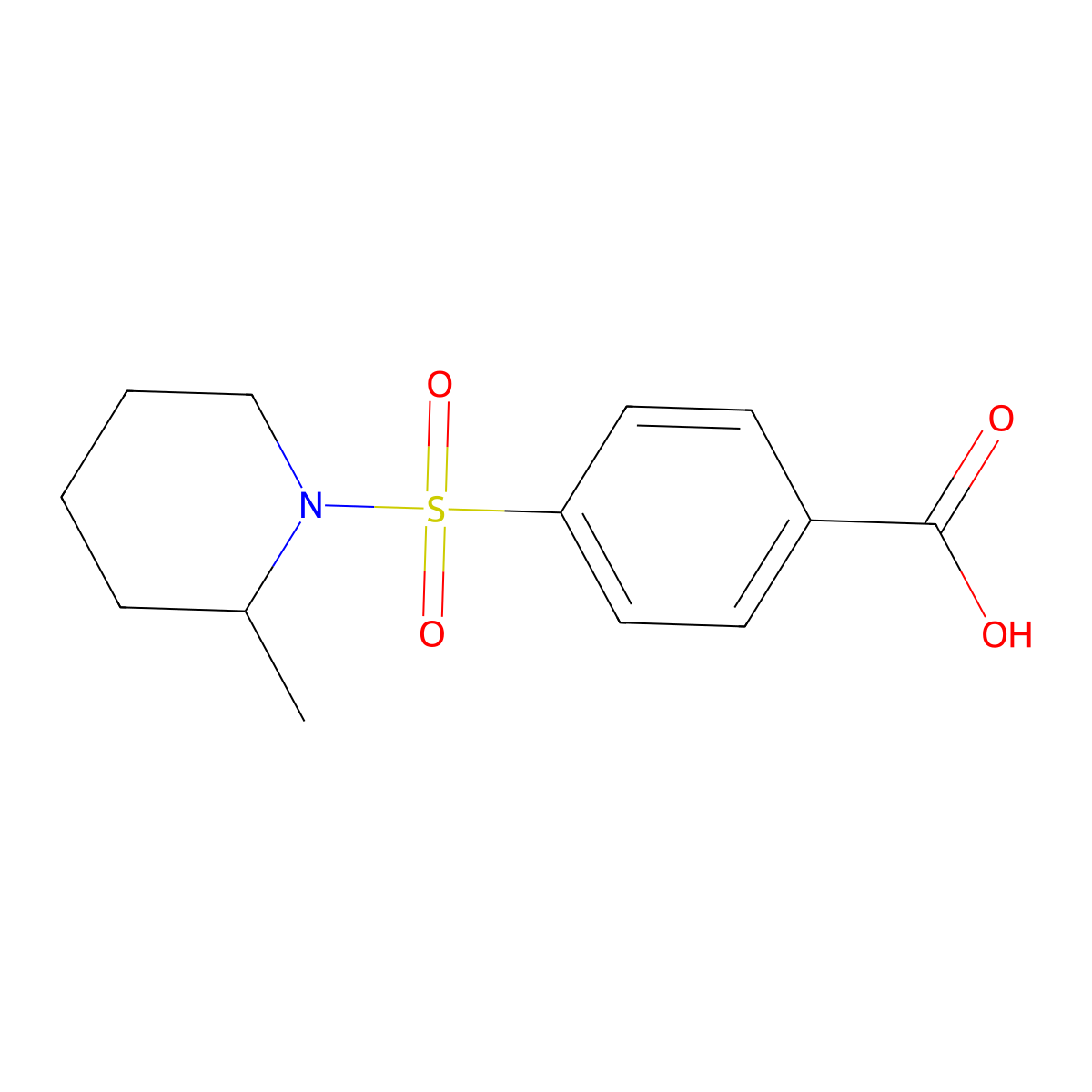 4-[(2-Methylpiperidin-1-yl)sulfonyl]benzoic acid molecular structure, CAS 70111-45-4
