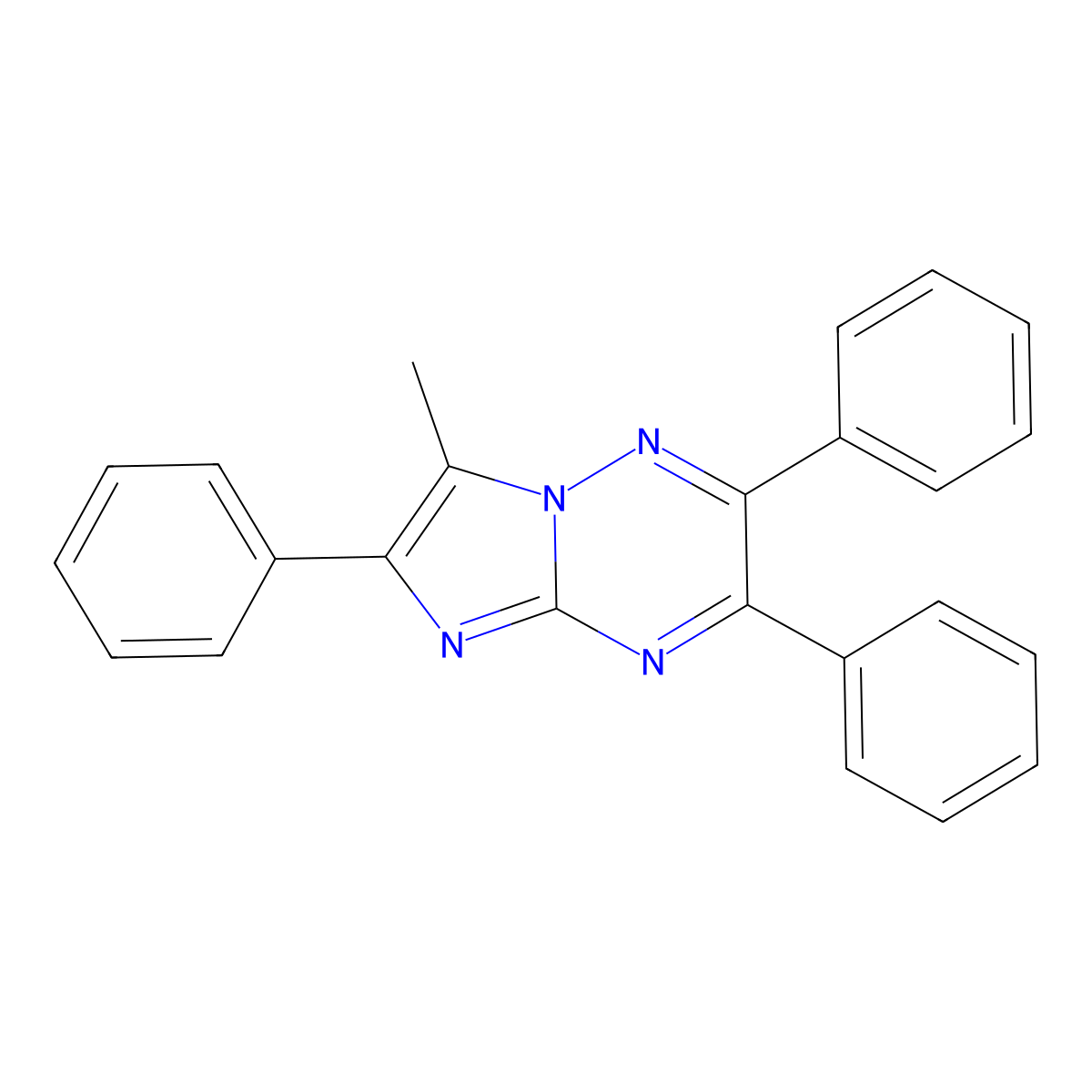 7-Methyl-2,3,6-triphenylimidazo[1,2-b][1,2,4]triazine molecular structure, CAS 70111-76-1