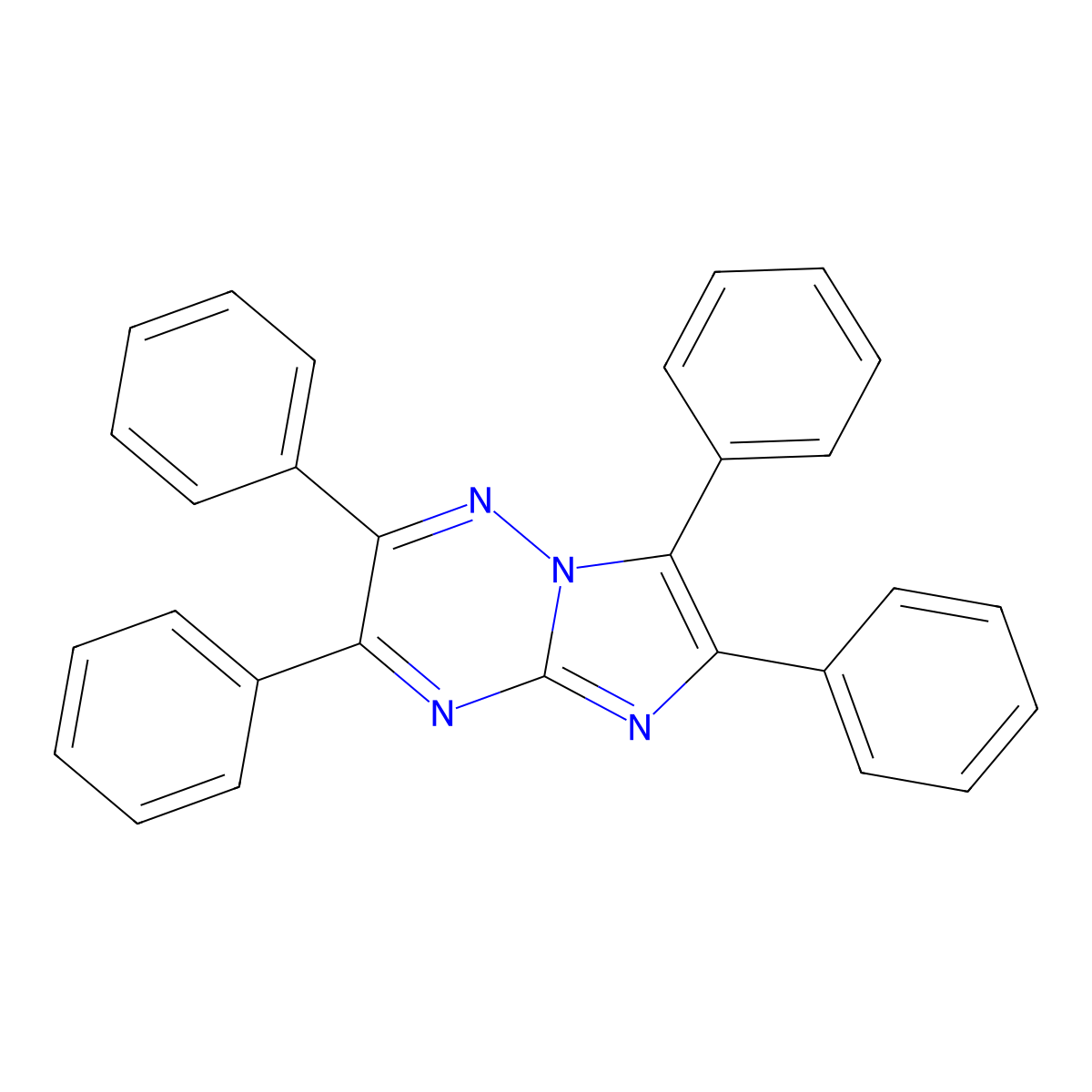 2,3,6,7-Tetraphenylimidazo(1,2-b)(1,2,4)triazine molecular structure, CAS 70111-81-8