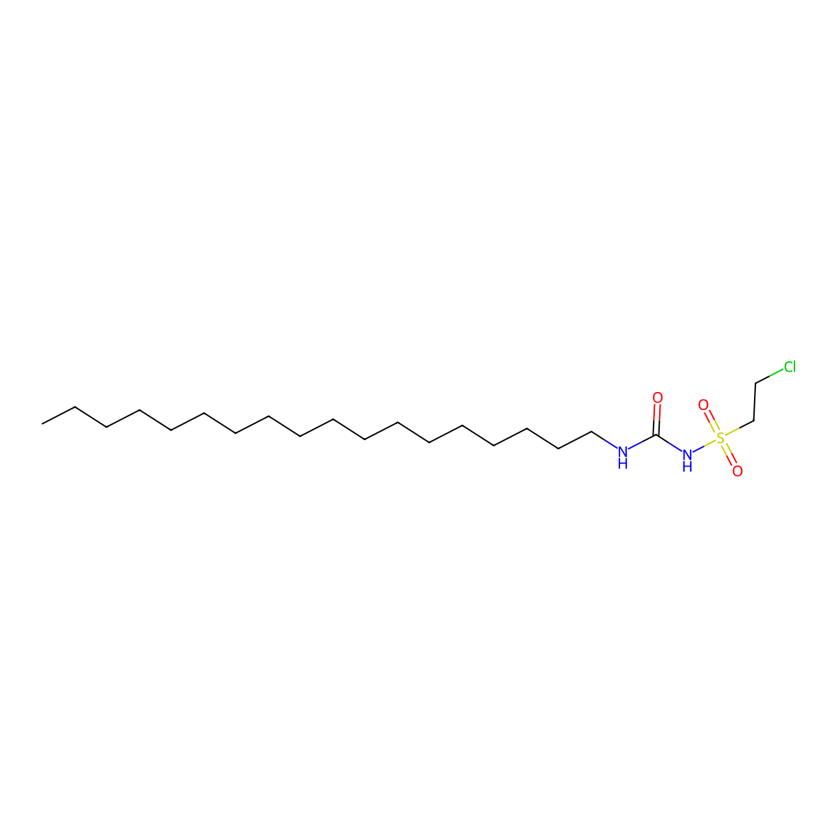 Ethanesulfonamide, 2-chloro-N-[(octadecylamino)carbonyl]- molecular structure, CAS 70117-12-3