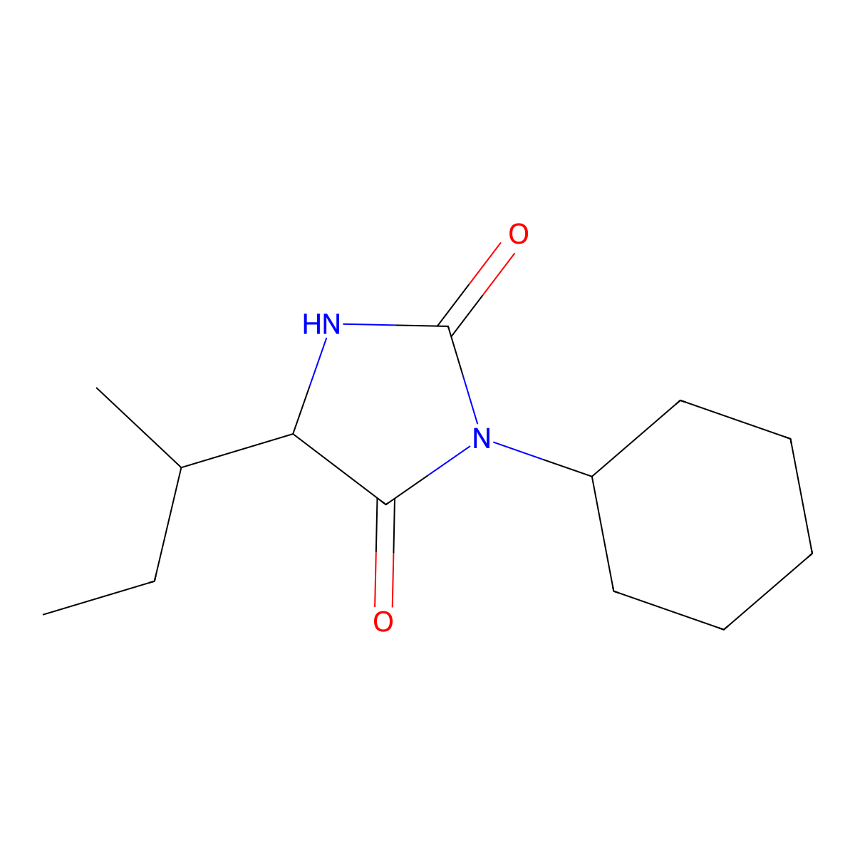 5-(Butan-2-yl)-3-cyclohexylimidazolidine-2,4-dione molecular structure, CAS 70118-25-1