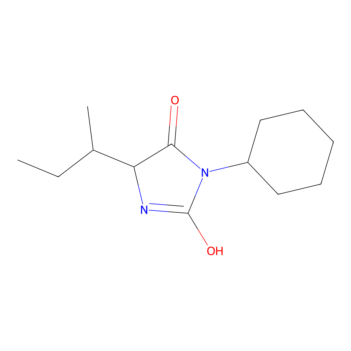 5-(Butan-2-yl)-3-cyclohexylimidazolidine-2,4-dione molecular structure, CAS 70118-25-1