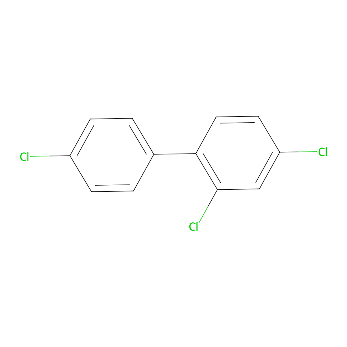 2,4,4'-Trichlorobiphenyl molecular structure, CAS 7012-37-5