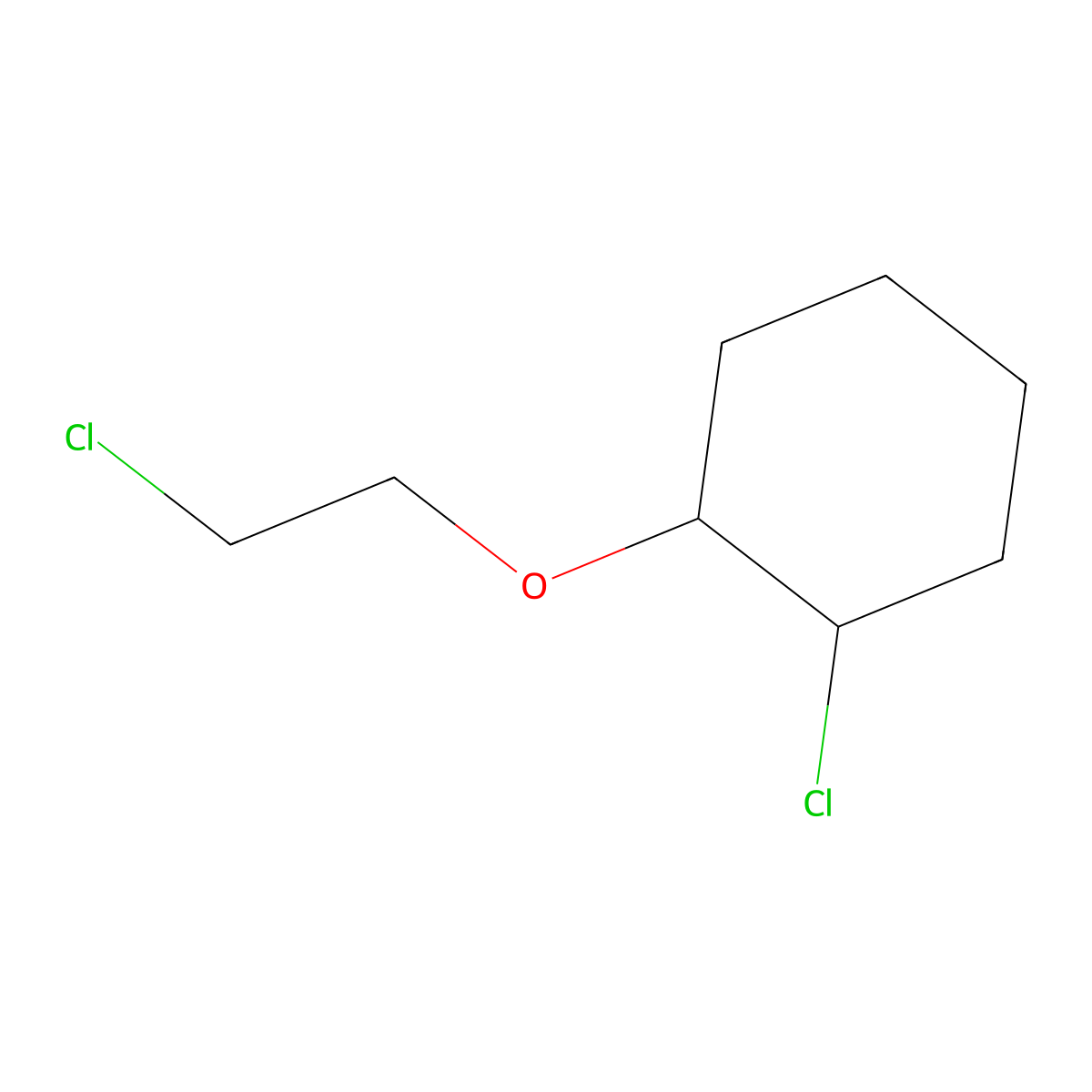 Cyclohexane, 1-chloro-2-(2-chloroethoxy)- molecular structure, CAS 7012-38-6