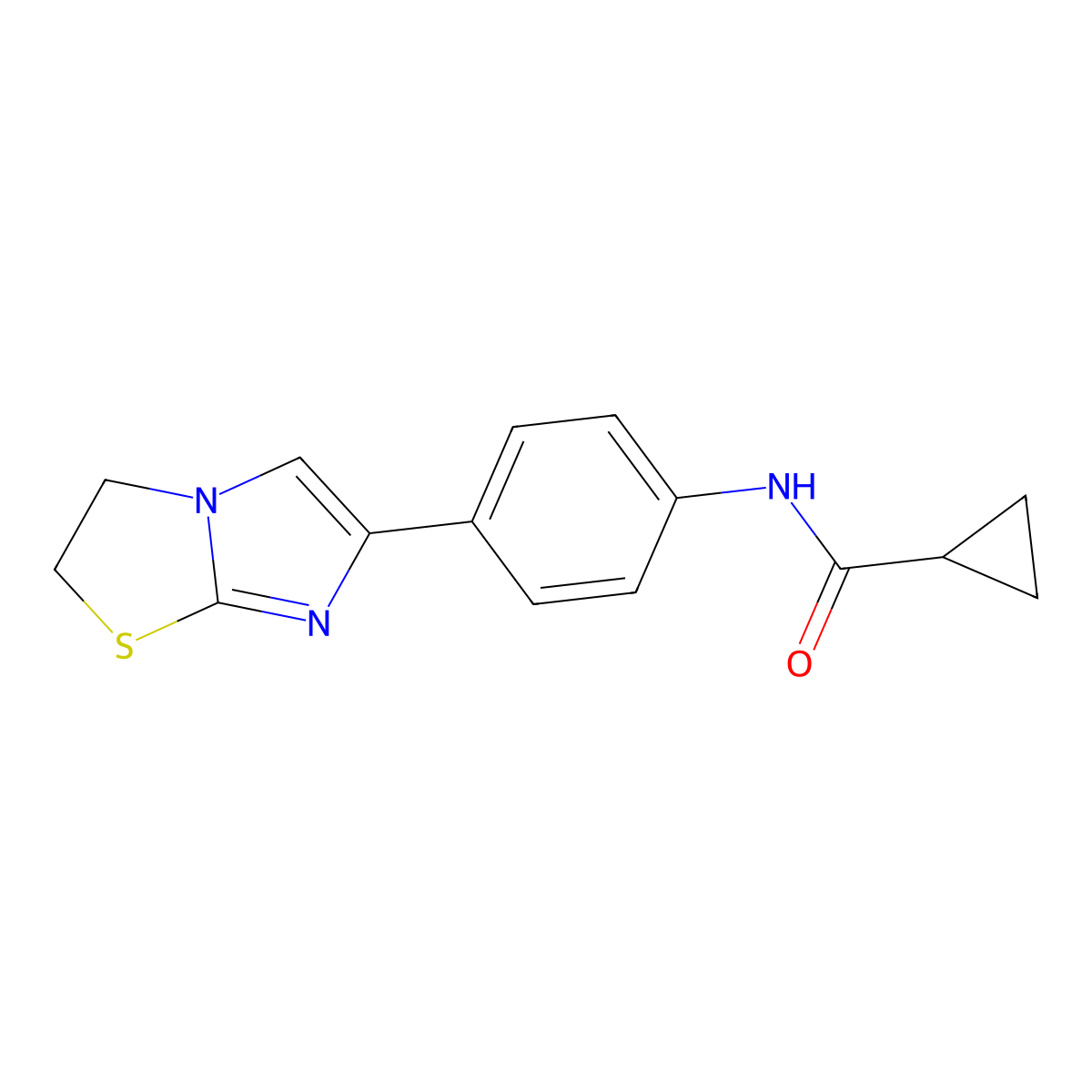 N-(4-(2,3-dihydroimidazo[2,1-b]thiazol-6-yl)phenyl)cyclopropanecarboxamide molecular structure, CAS 701201-74-3