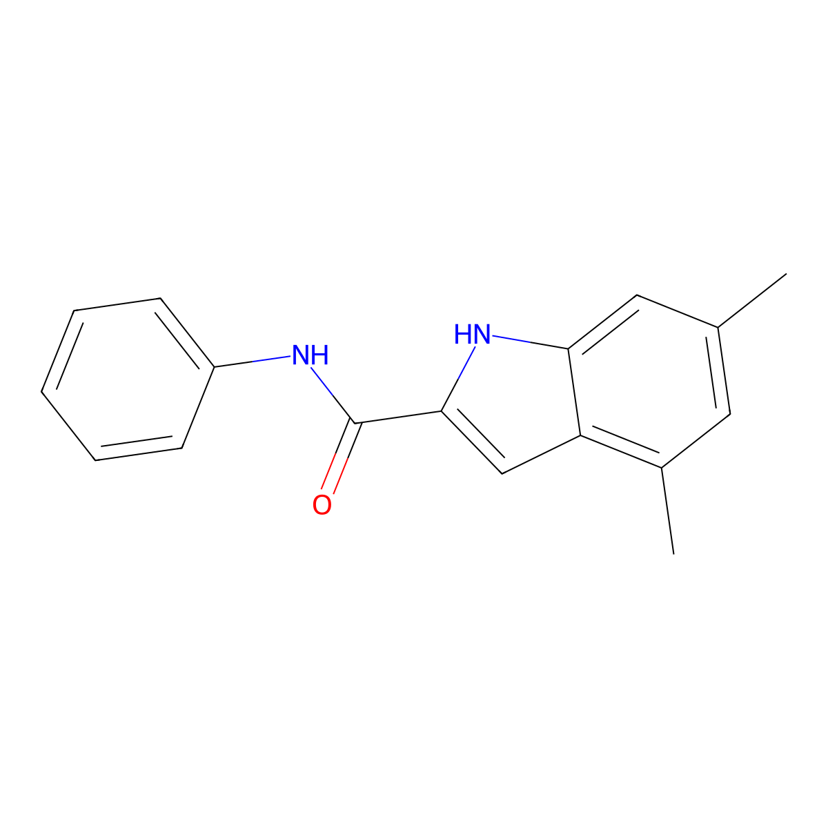 4,6-dimethyl-N-phenyl-1H-indole-2-carboxamide molecular structure, CAS 701202-07-5