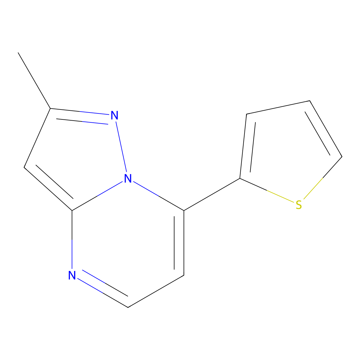 2-Methyl-7-(2-thienyl)pyrazolo[1,5-a]pyrimidine molecular structure, CAS 701202-41-7