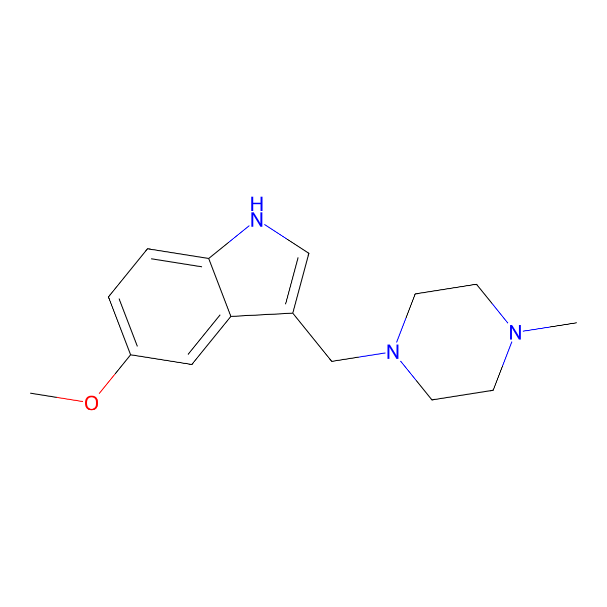 5-Methoxy-3-((4-methylpiperazin-1-YL)methyl)-1H-indole molecular structure, CAS 701205-15-4
