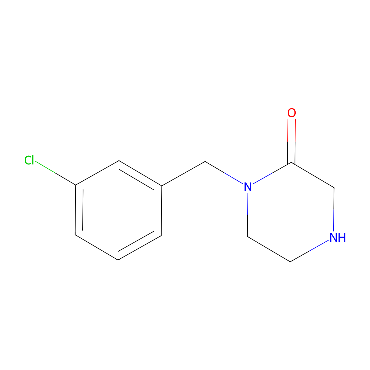 1-[(3-Chlorophenyl)methyl]piperazin-2-one molecular structure, CAS 701208-30-2